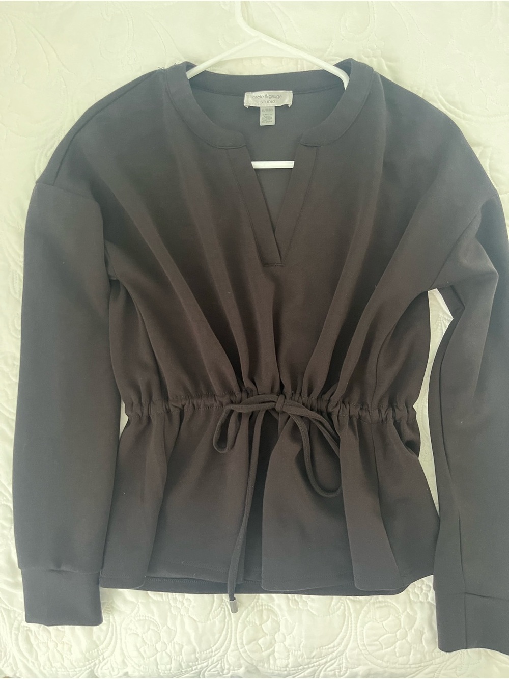 Cable & Gauge Black Drawstring Waist Pullover Size XS - Picture 13 of 13